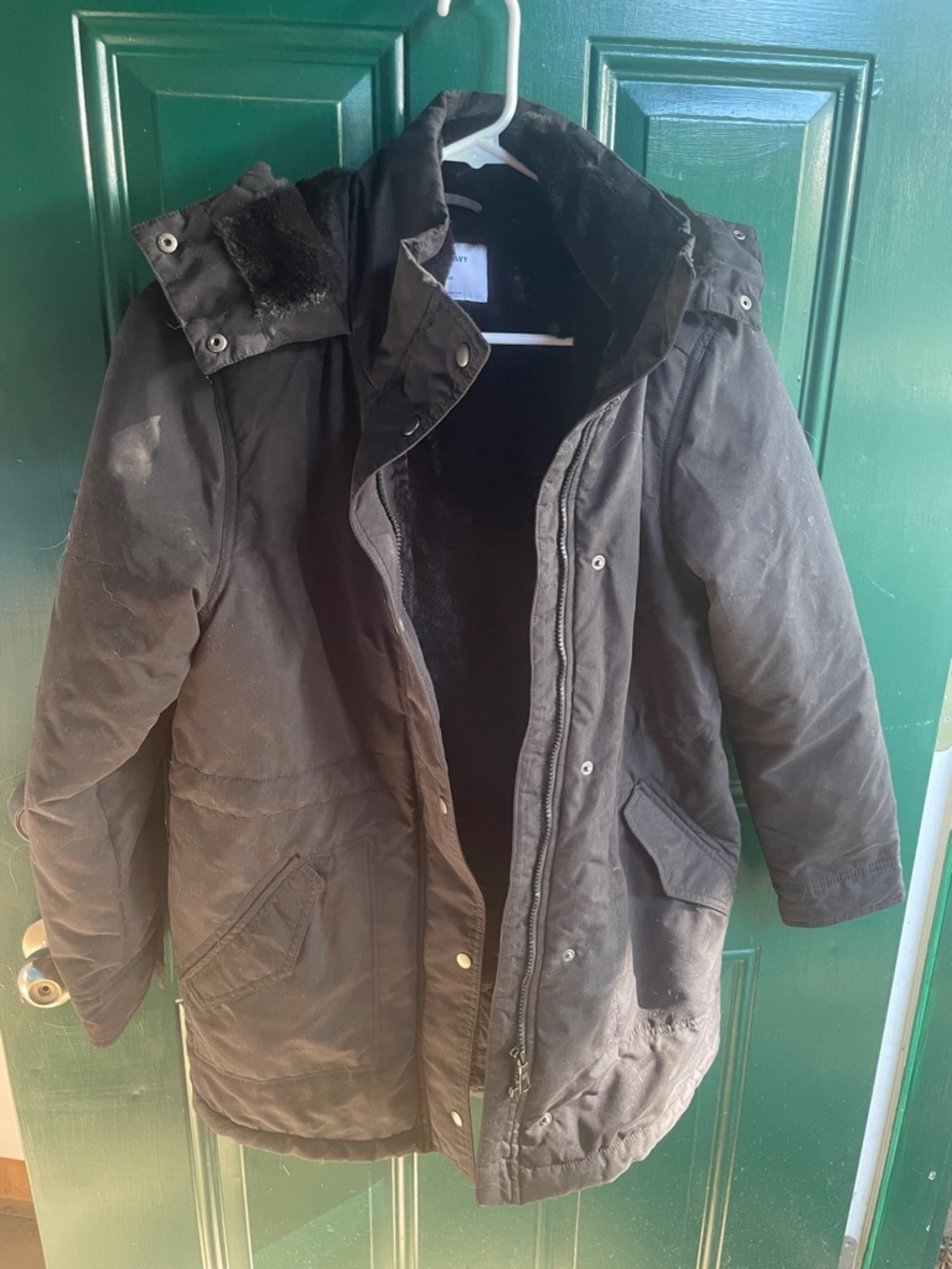 Old Navy Black Hooded Military Field Coat
